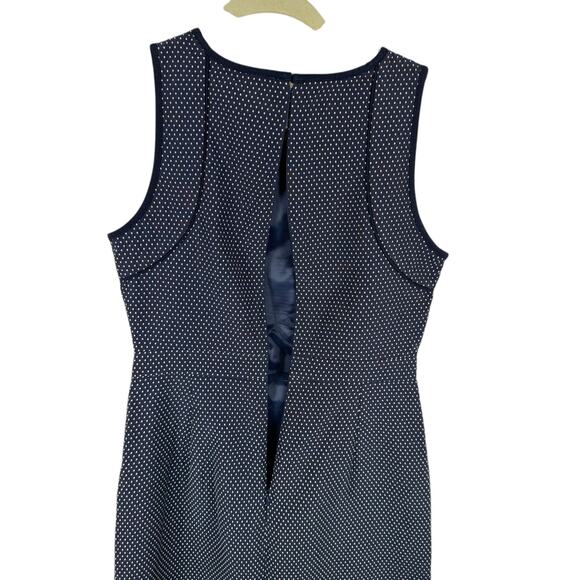 J. Crew NWOT Navy Blue White Polka Dot Sleeveless Knee Length Dress Size 4 - Picture 3 of 10